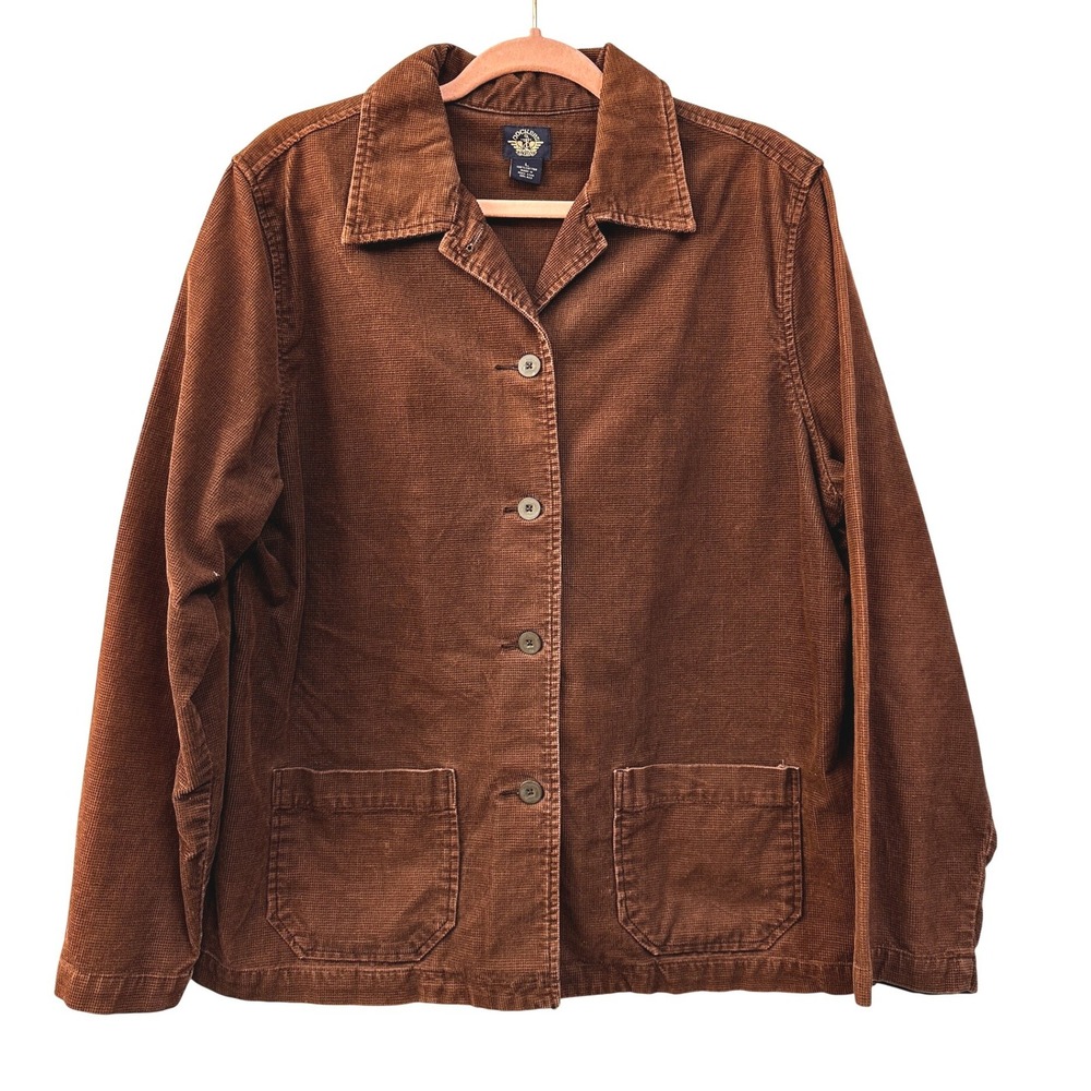 Vintage 1998 Dockers Brown Corduroy Chore Jacket L 90s